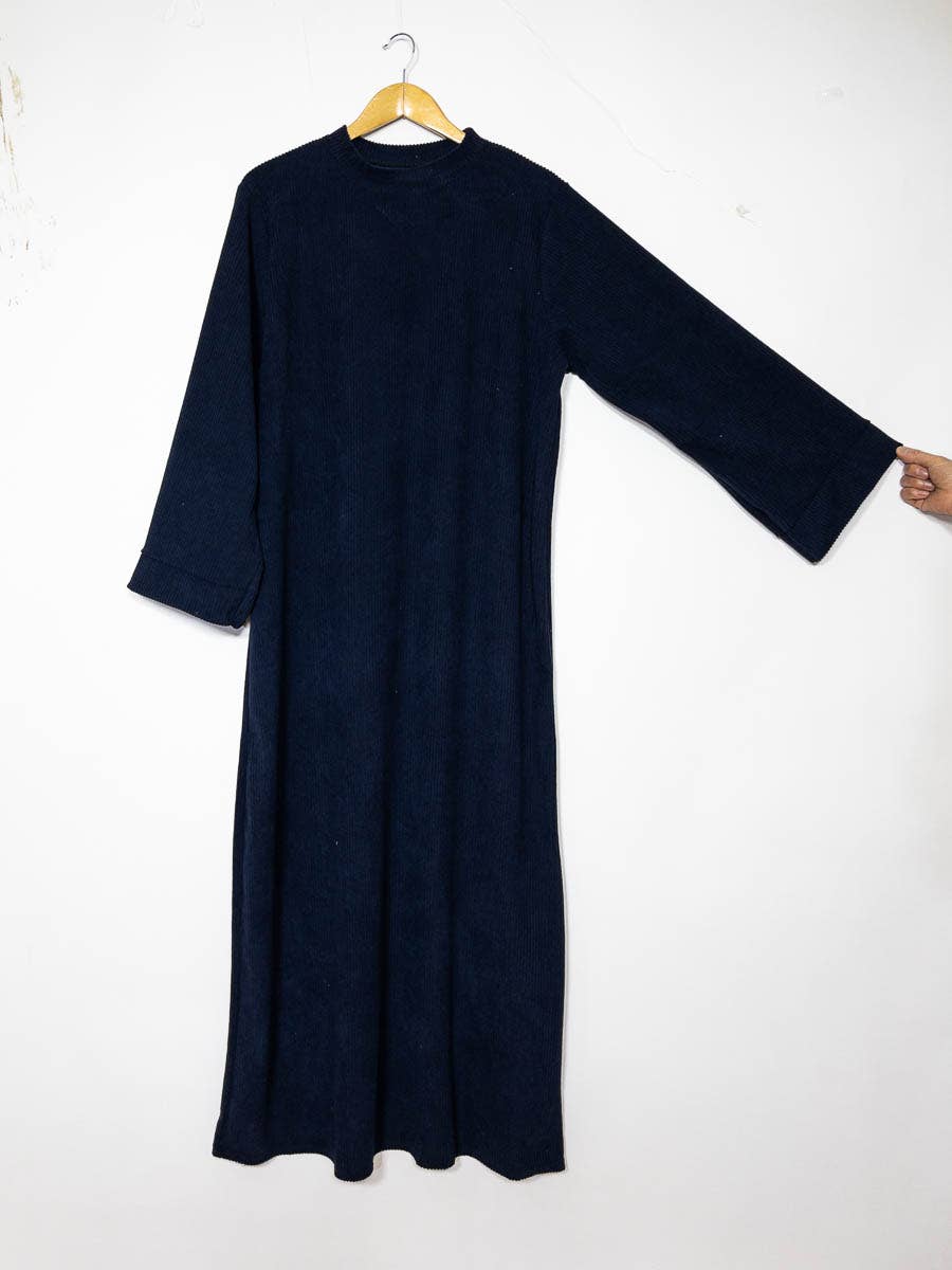 Long abaya ref:2393B-ribbed