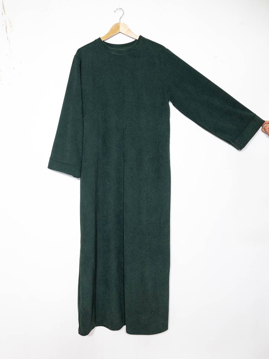 Long abaya ref:2393B-ribbed