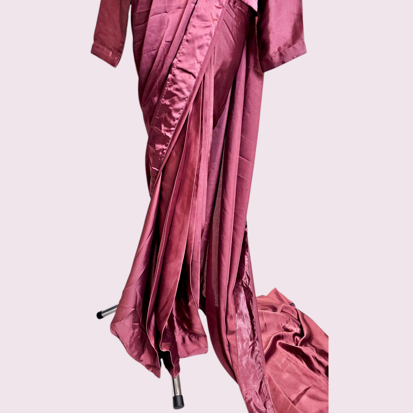 Plan Stain Ready-Made Saree One size