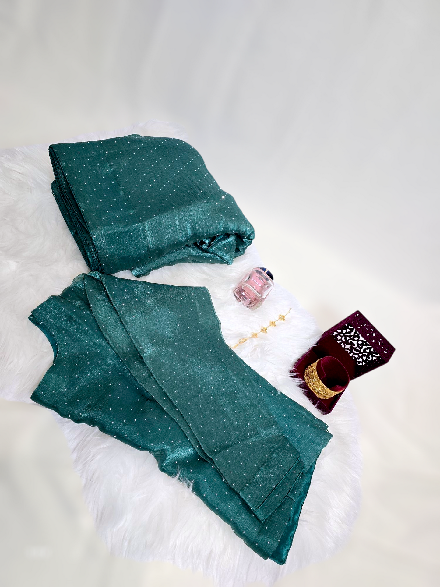 Celestial Charm Organza Ready-made Saree