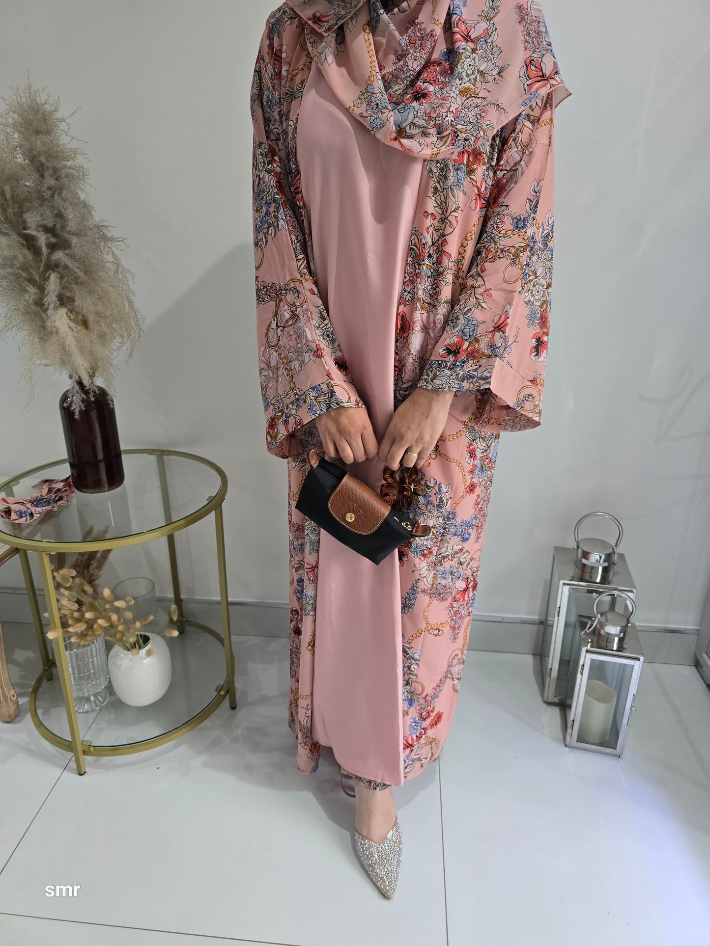 Floral 4pc Printed Abaya