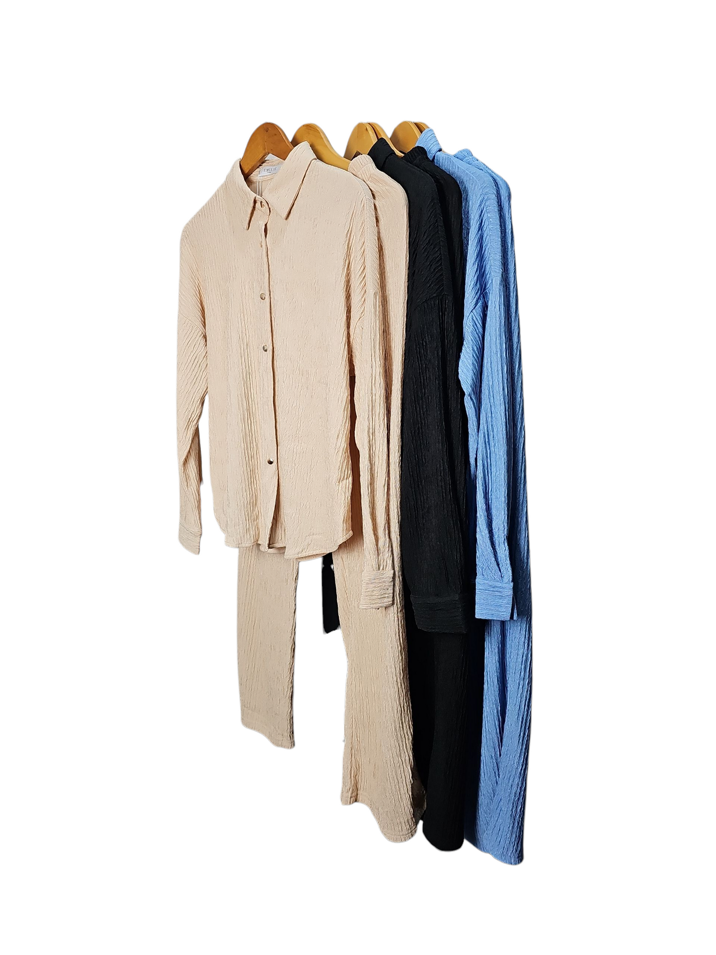 Stylish Summer crinkle design 2pc Top and Trouser set One-size to fit all Comfortable Suits