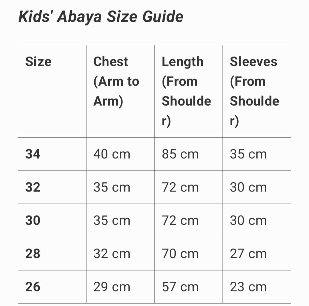 Fatiisa Kids Elegant Closed Abaya