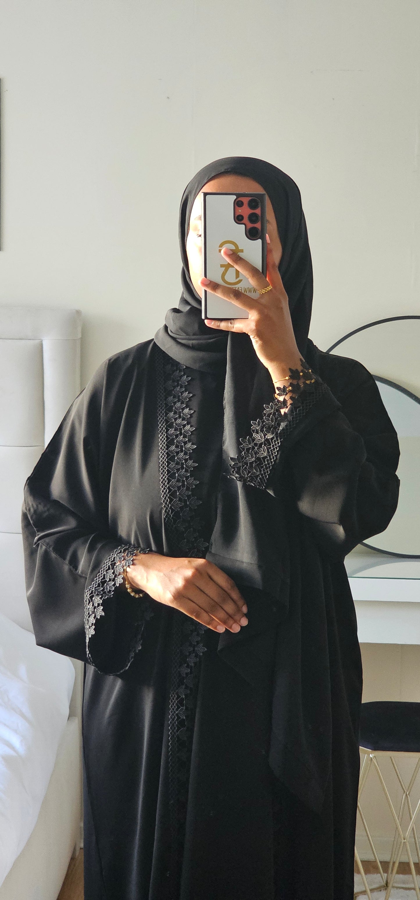 Fatiisa Maya Lace Abaya Elegant Black Lace Abaya | Modest & Stylish | Everyday & Occasion Wear
