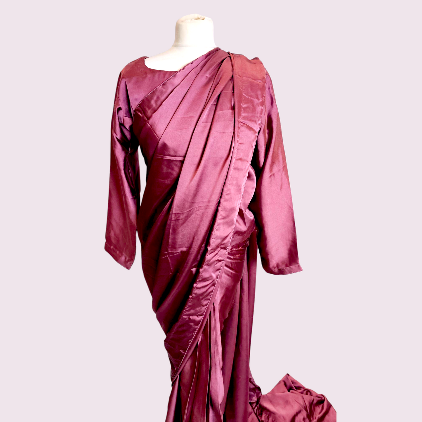 Plan Stain Ready-Made Saree One size