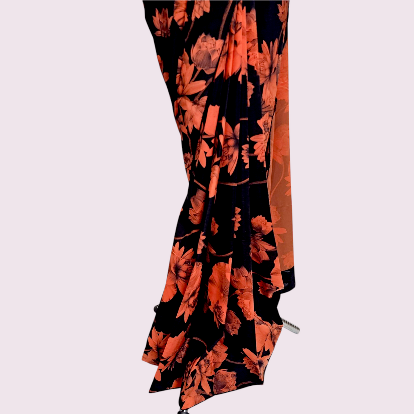 Beautiful Floral-Print Stain Ready-Made Saree