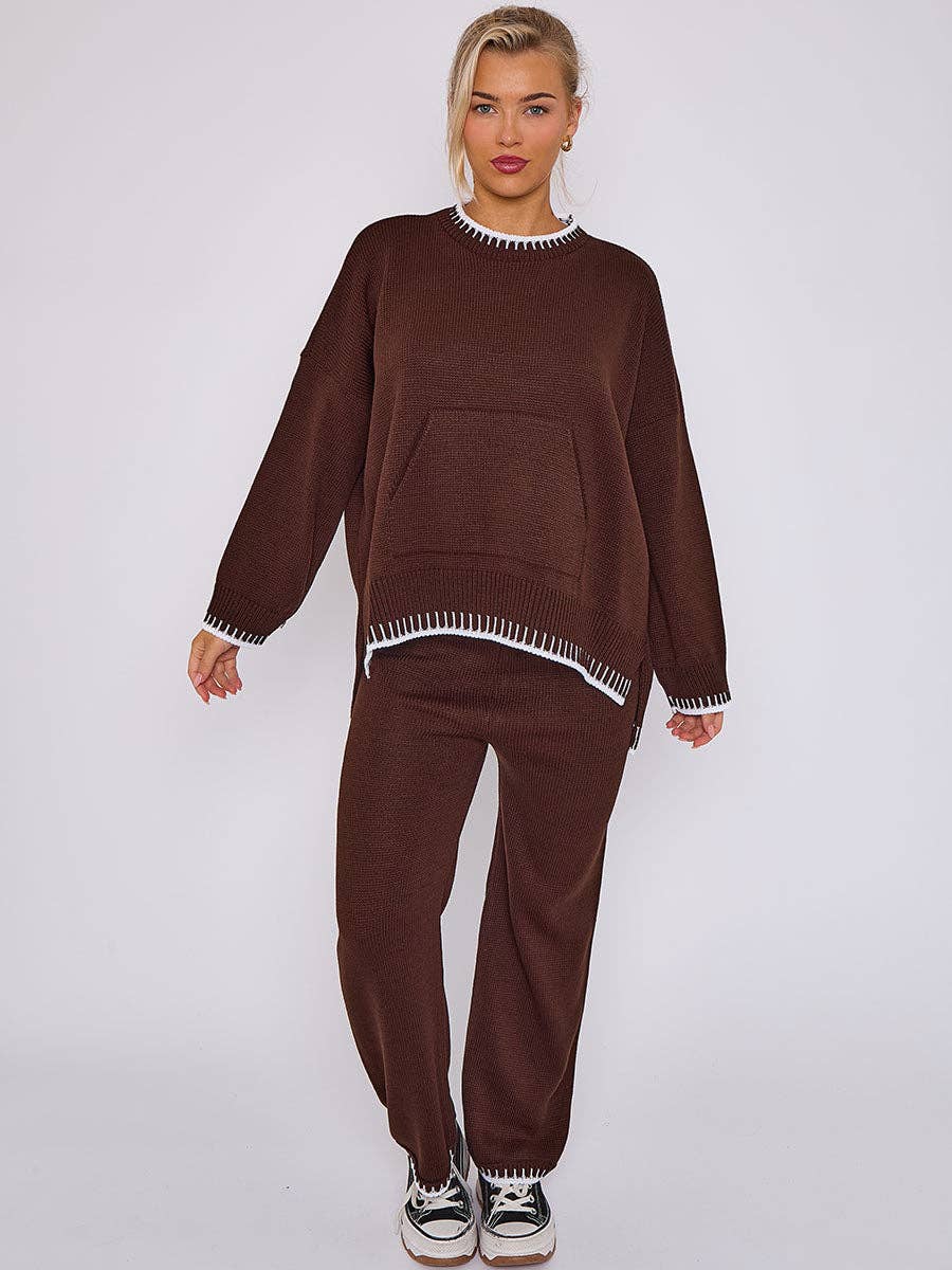 Stitch Detail Oversized Knitted Co-ord