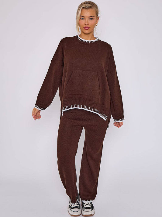 Stitch Detail Oversized Knitted Co-ord
