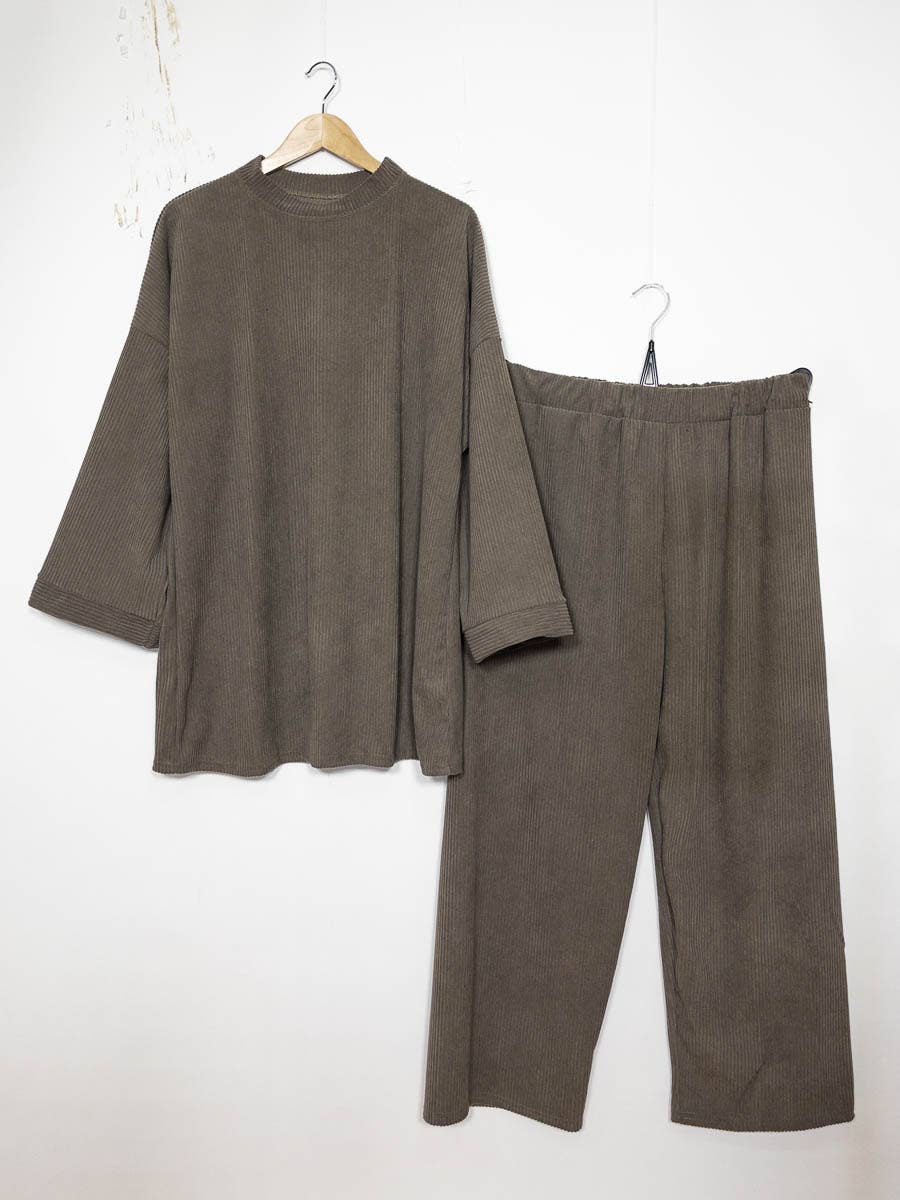 cord set for winter Ribbed material