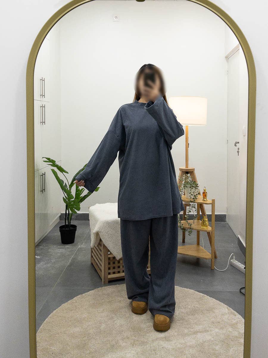 cord set for winter Ribbed material