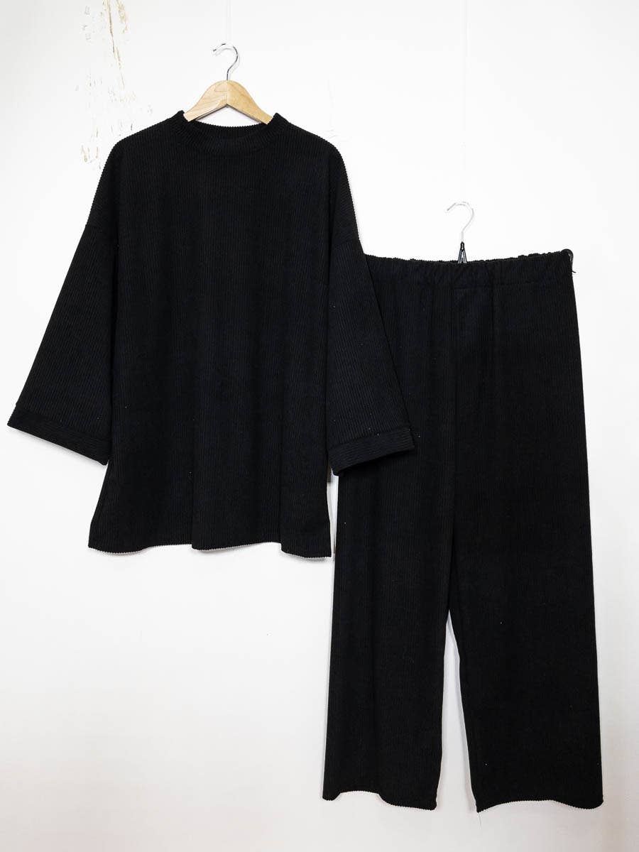 cord set for winter Ribbed material