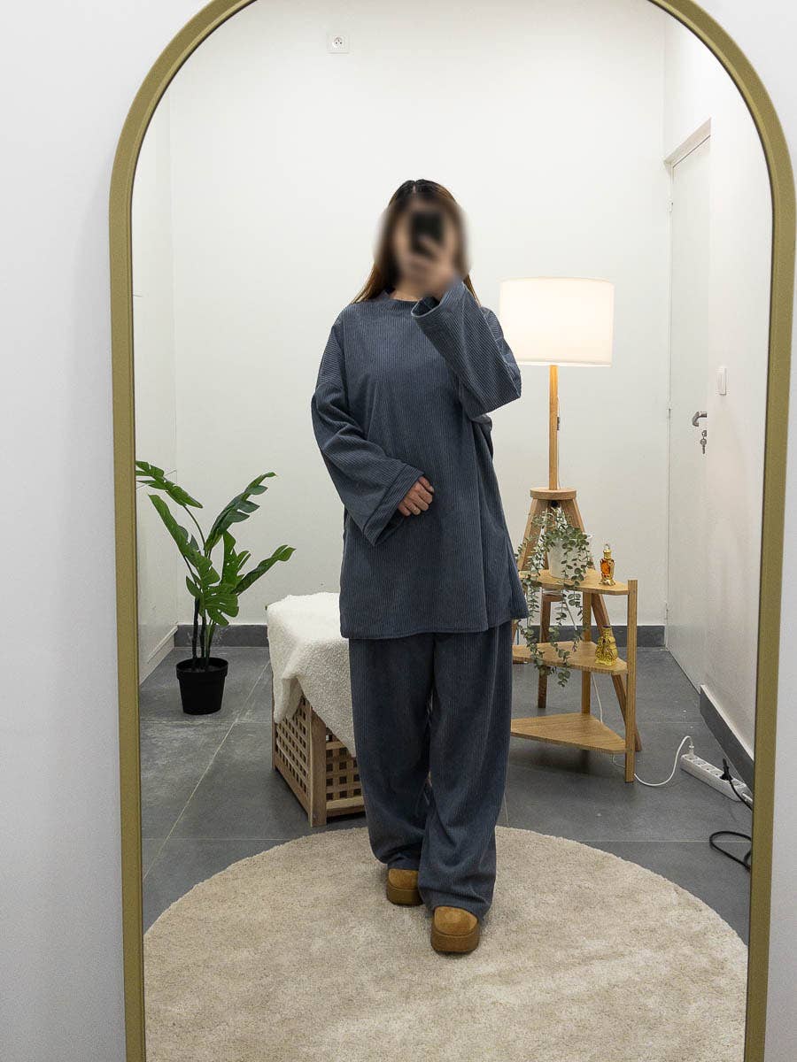 cord set for winter Ribbed material