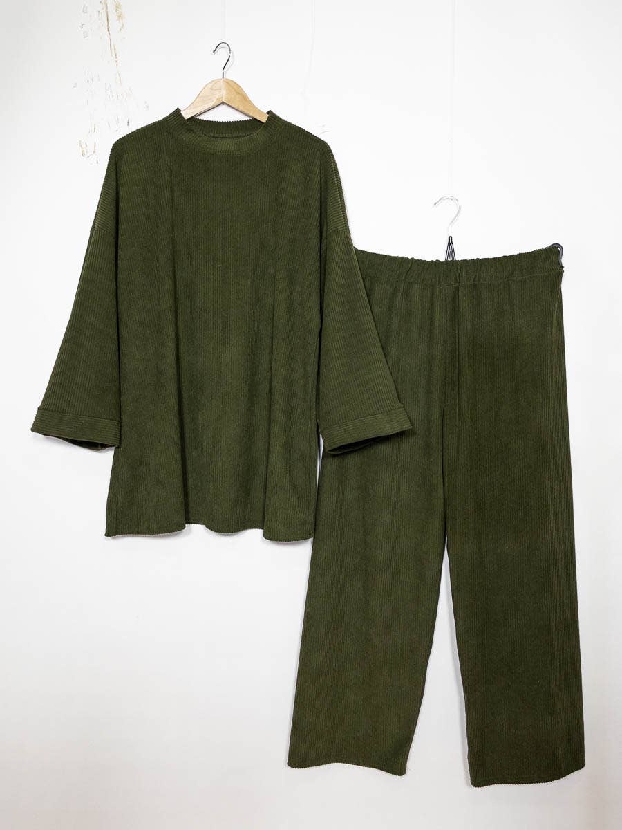 cord set for winter Ribbed material