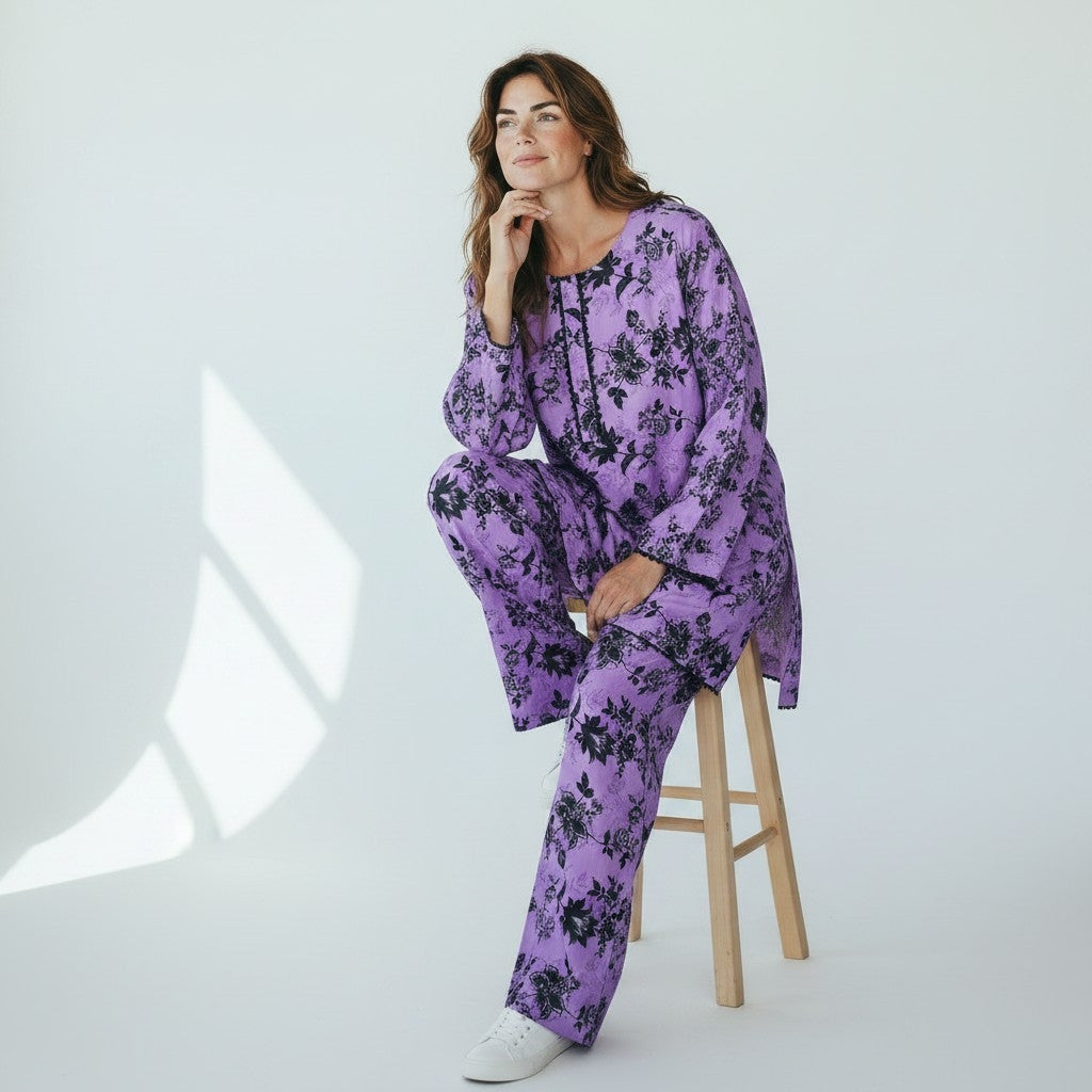 2 Piece Long Printed Outfit Co-ords Set