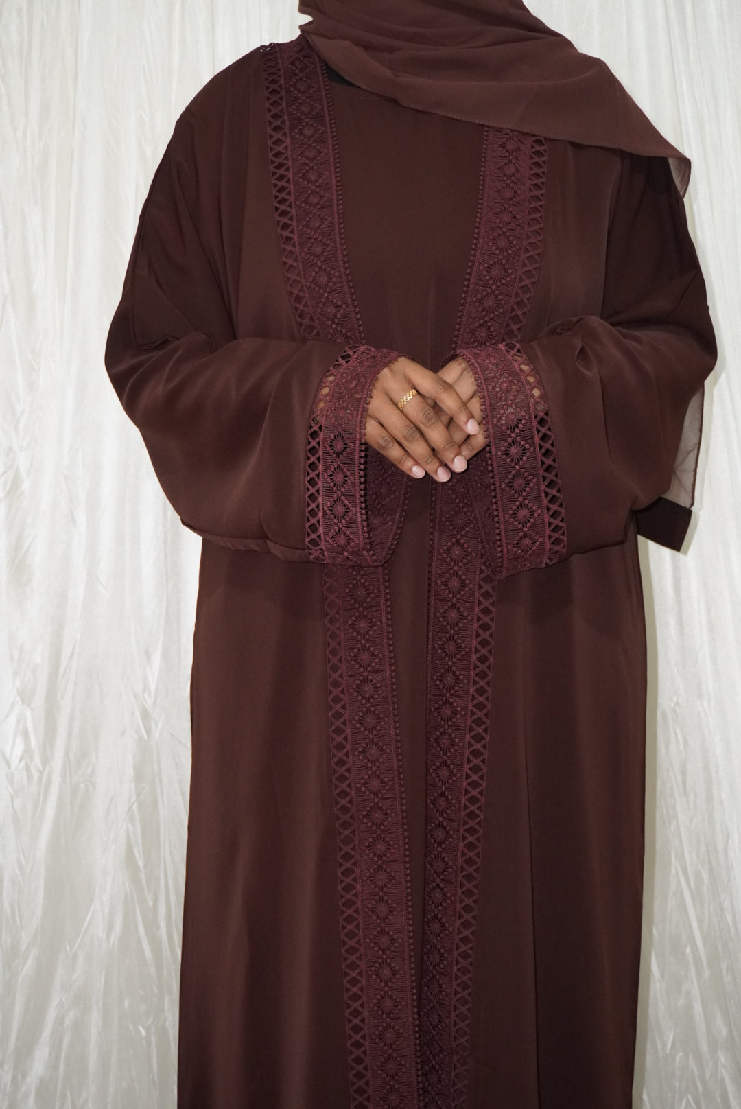 Fatiisa Haya Lace Abaya Modest Fashion,Comes With  Scarf and Inner Slip For Speical Occasions