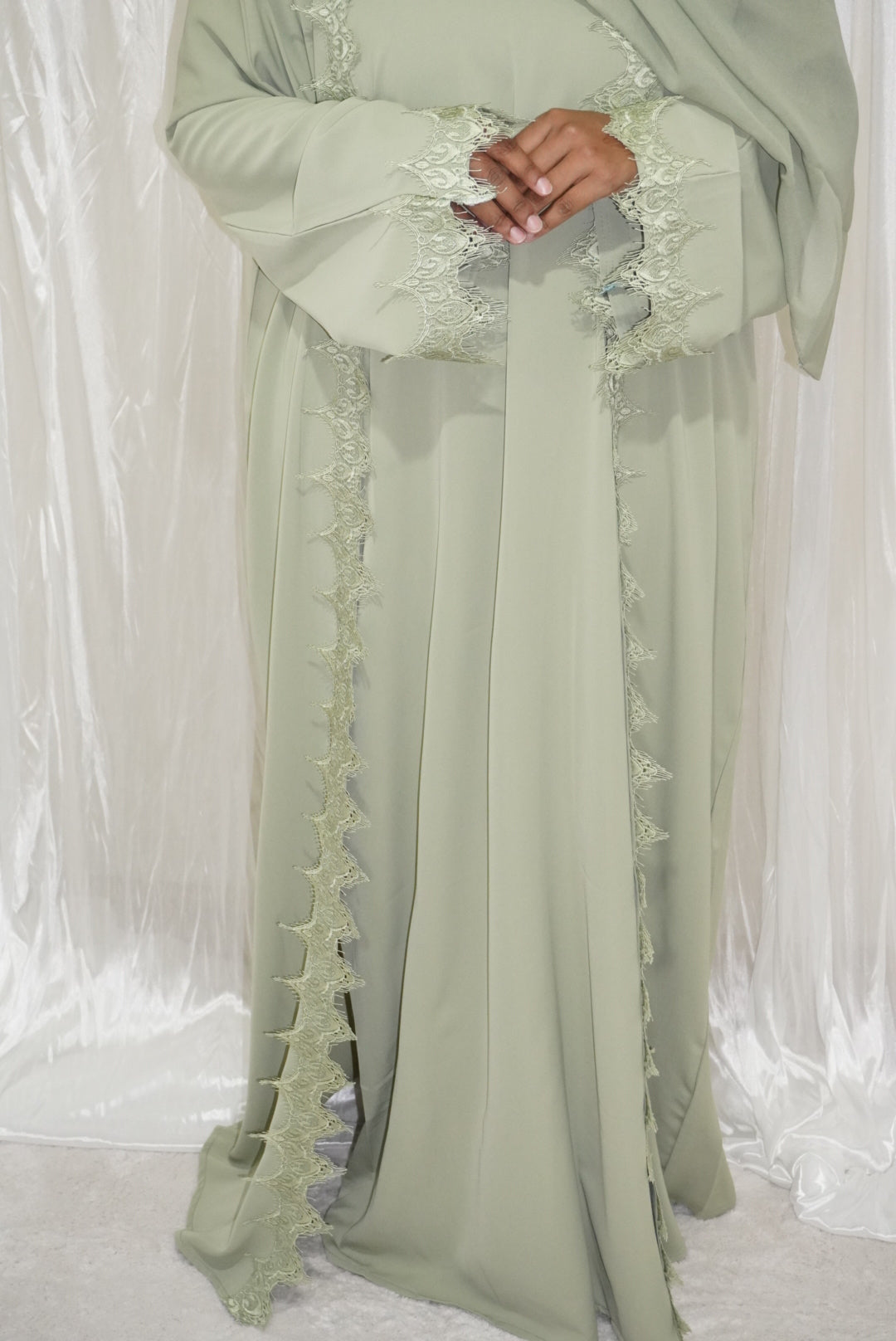 Fatiisa Dream Abaya - Mauve Elegance Long Sleeve Embroidered Set with Hijab & Inner for All Seasons Party Wear