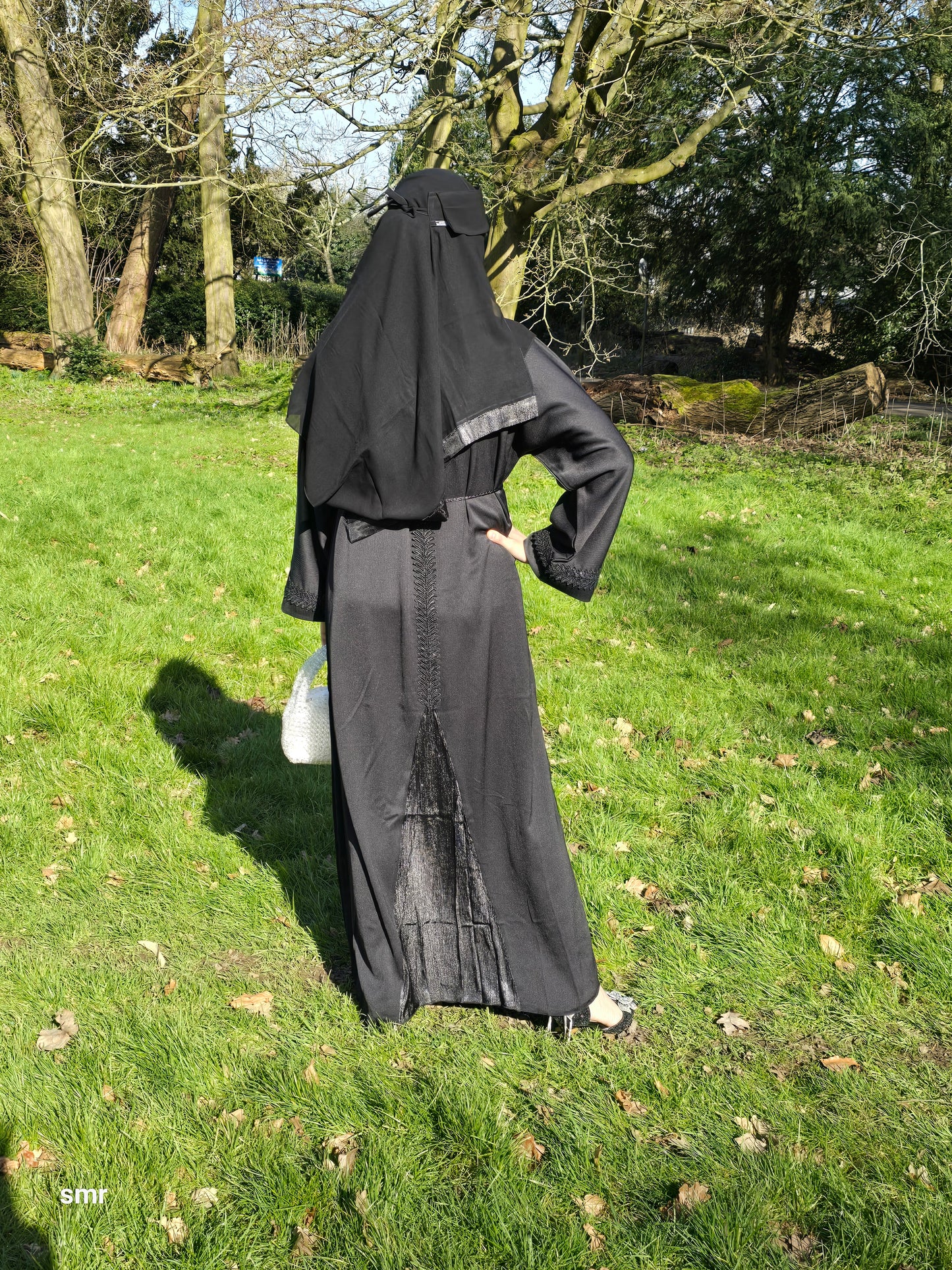 Eid Beautiful Emirati Lace Floral Buttons Open Abaya With Scarf And Belt