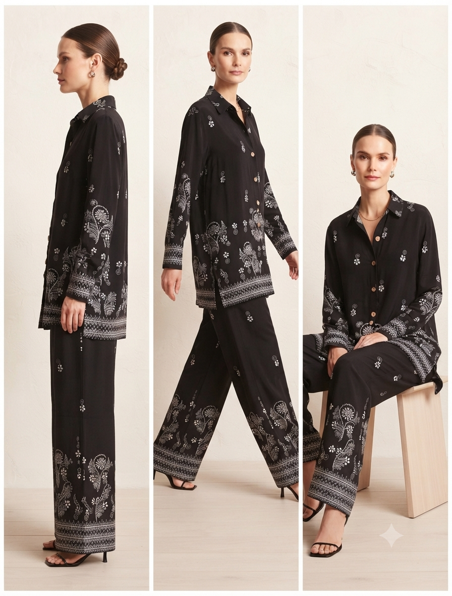 Boho Chic Embroidered Co-Ord Set