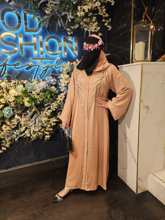 New Fatiisa Amal Buttons Abaya with Scarf and Belt