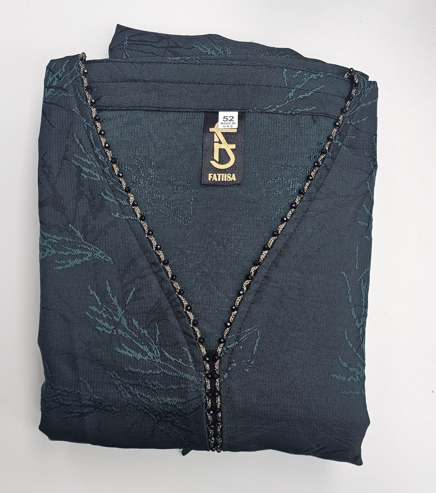 Luxury Jacquard Closed Abaya with Matching Scarf