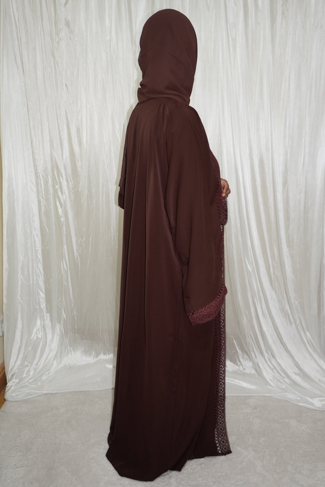 Fatiisa Haya Lace Abaya Modest Fashion,Comes With  Scarf and Inner Slip For Speical Occasions