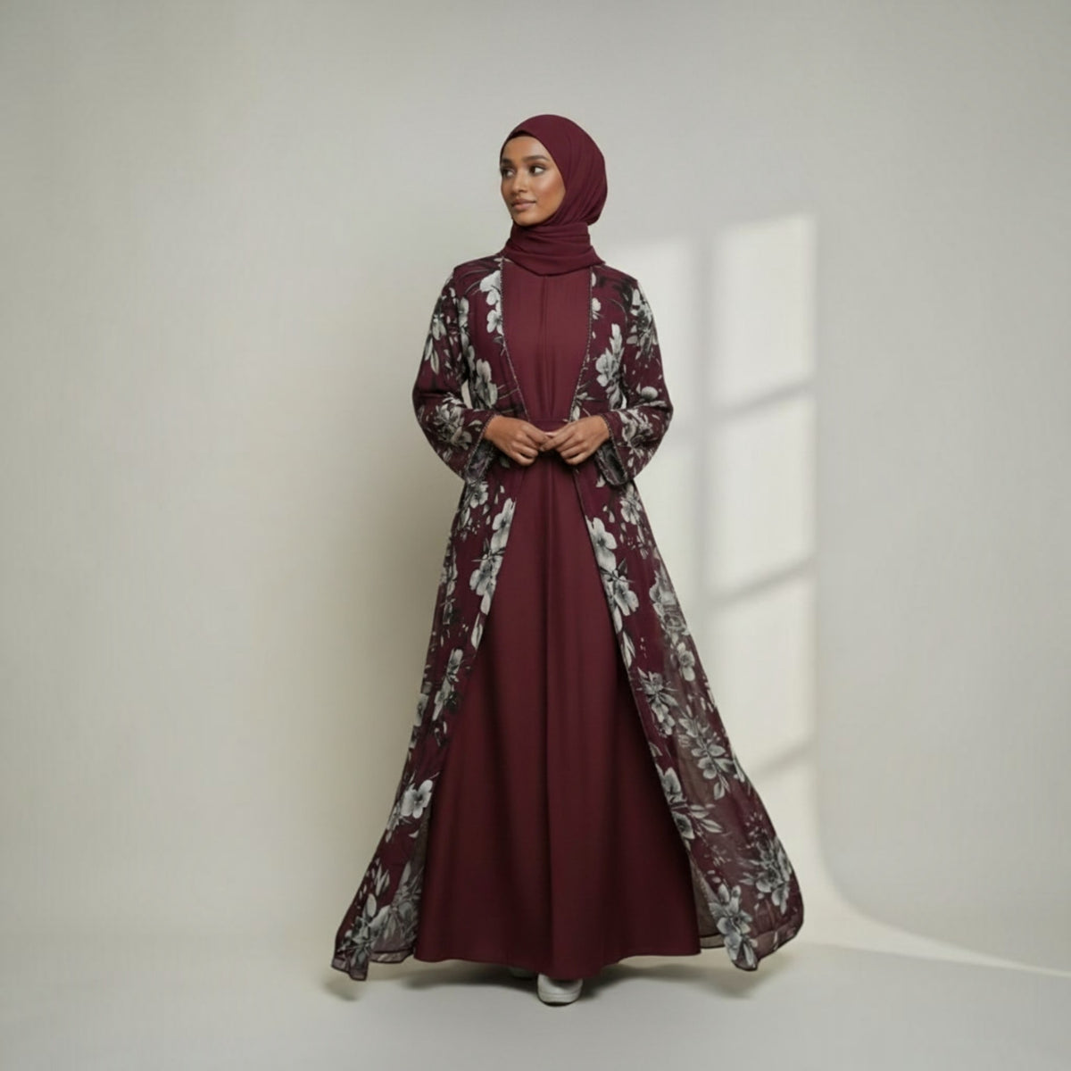 Safa Chiffon Abaya Elegant 4-piece printed