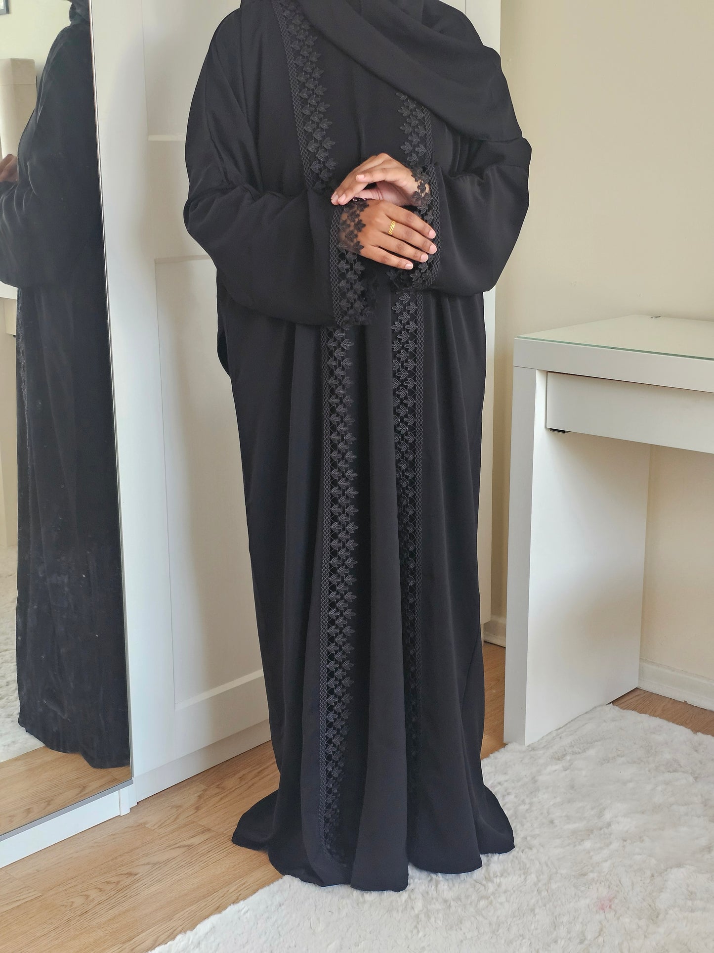 Fatiisa Maya Lace Abaya Elegant Black Lace Abaya | Modest & Stylish | Everyday & Occasion Wear