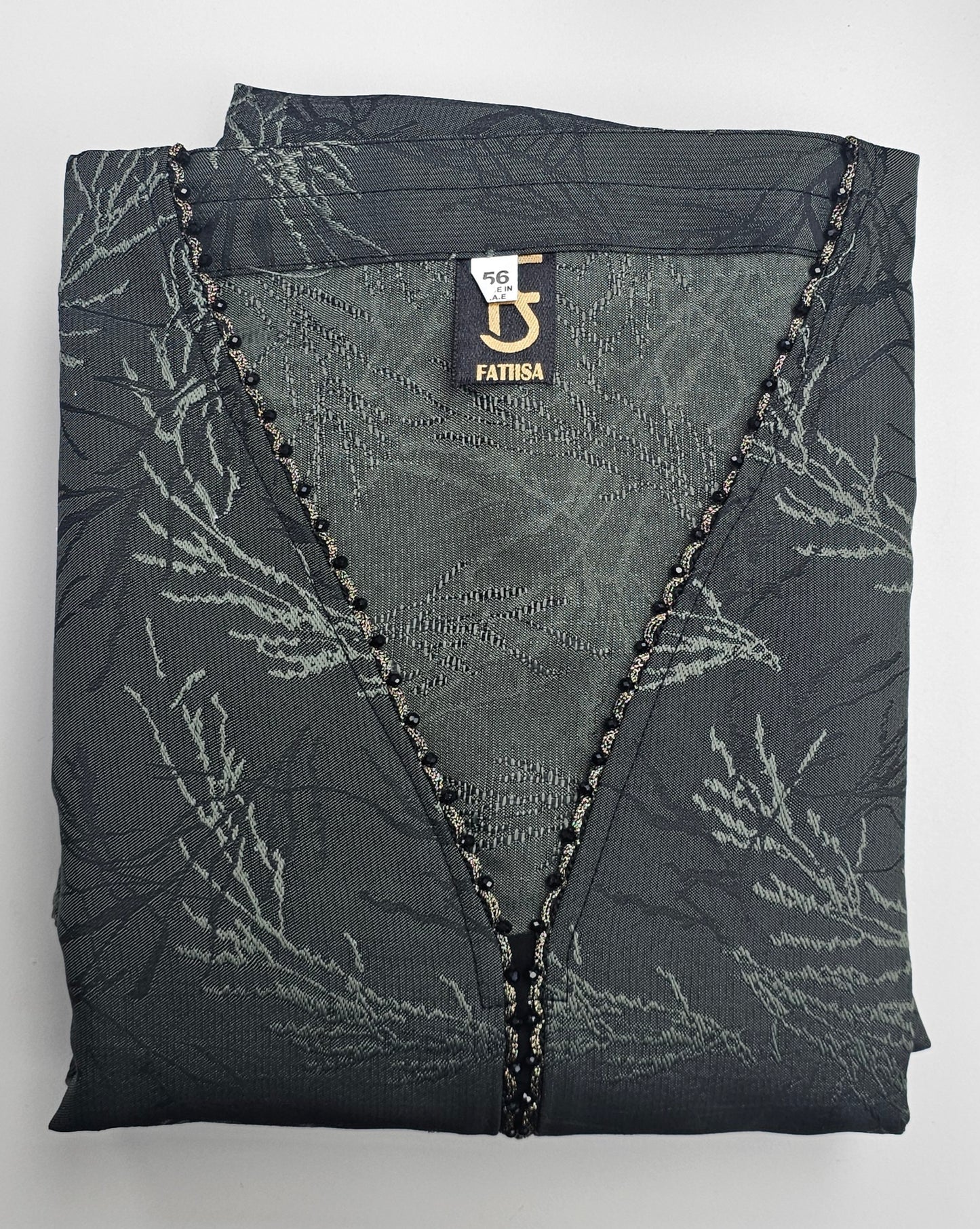 Luxury Jacquard Closed Abaya with Matching Scarf