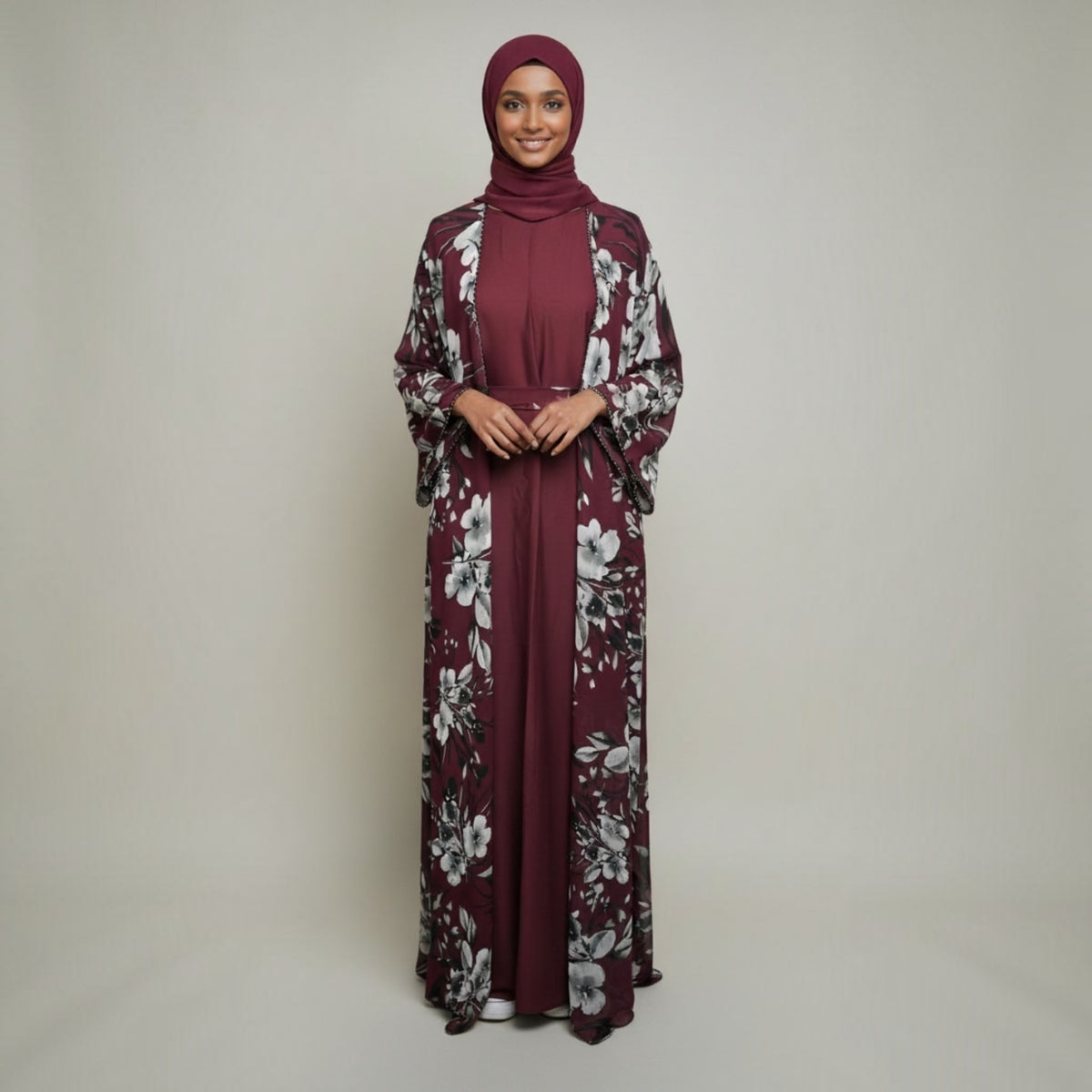 Safa Chiffon Abaya Elegant 4-piece printed