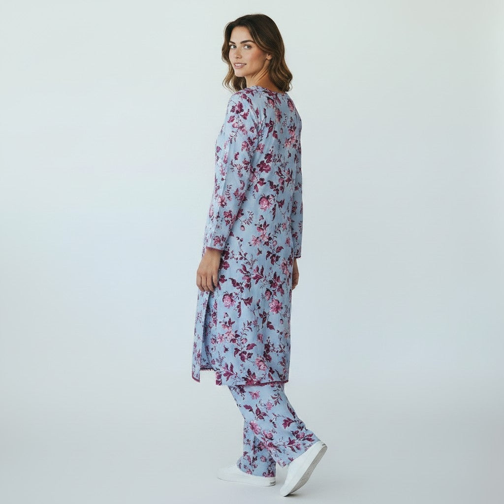 2 Piece Long Printed Outfit Co-ords Set