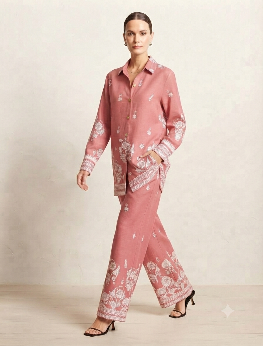Boho Chic Embroidered Co-Ord Set