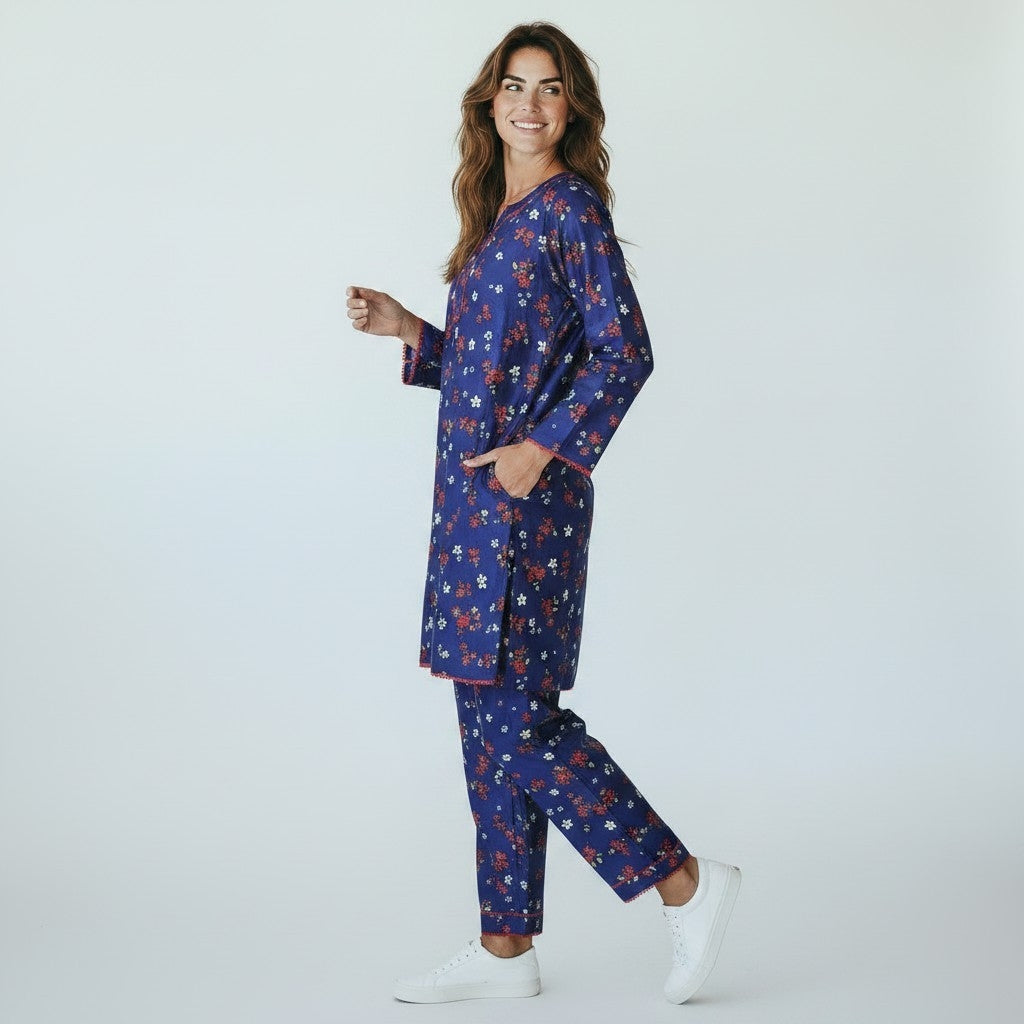 2 Piece Long Printed Outfit Co-ords Set