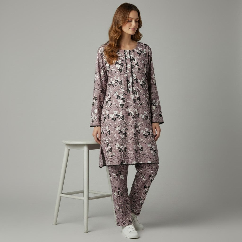 2 Piece Long Printed Outfit Co-ords Set