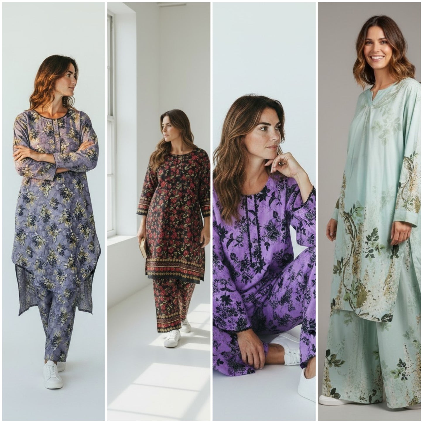 2 Piece Long Printed Outfit Co-ords Set