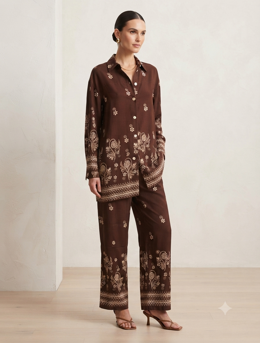 Boho Chic Embroidered Co-Ord Set